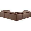  Manufacturer Color_Brown -- Indulge 105" Brown Vegan Leather Upholstered 5 pc Modular Sectional IMAGE 3