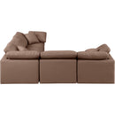  Manufacturer Color_Brown -- Indulge 105" Brown Vegan Leather Upholstered 5 pc Modular Sectional IMAGE 5