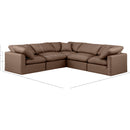  Manufacturer Color_Brown -- Indulge 105" Brown Vegan Leather Upholstered 5 pc Modular Sectional IMAGE 9