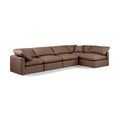  Manufacturer Color_Brown -- Indulge 140" Brown Vegan Leather Upholstered 5 pc Modular Sectional IMAGE 1