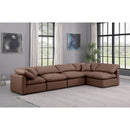  Manufacturer Color_Brown -- Indulge 140" Brown Vegan Leather Upholstered 5 pc Modular Sectional IMAGE 2