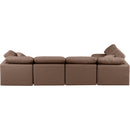  Manufacturer Color_Brown -- Indulge 140" Brown Vegan Leather Upholstered 5 pc Modular Sectional IMAGE 3