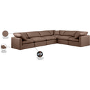  Manufacturer Color_Brown -- Indulge 140" Brown Vegan Leather Upholstered 6 pc Modular Sectional IMAGE 10