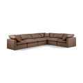  Manufacturer Color_Brown -- Indulge 140" Brown Vegan Leather Upholstered 6 pc Modular Sectional IMAGE 1