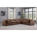  Manufacturer Color_Brown -- Indulge 140" Brown Vegan Leather Upholstered 6 pc Modular Sectional IMAGE 2