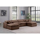 Meridian Indulge Brown Vegan Leather Modular Sectional IMAGE 2