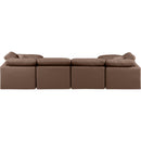  Manufacturer Color_Brown -- Indulge 140" Brown Vegan Leather Upholstered 6 pc Modular Sectional IMAGE 3