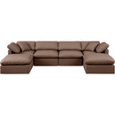 Meridian Indulge Brown Vegan Leather Modular Sectional IMAGE 4