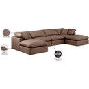  Manufacturer Color_Brown -- Indulge 140" Brown Vegan Leather Upholstered 6 pc Modular Sectional IMAGE 8