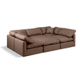  Manufacturer Color_Brown -- Indulge 105" Brown Vegan Leather Upholstered 6 pc Modular Sectional IMAGE 1