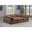  Manufacturer Color_Brown -- Indulge 105" Brown Vegan Leather Upholstered 6 pc Modular Sectional IMAGE 2