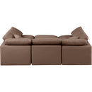  Manufacturer Color_Brown -- Indulge 105" Brown Vegan Leather Upholstered 6 pc Modular Sectional IMAGE 3