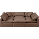  Manufacturer Color_Brown -- Indulge 105" Brown Vegan Leather Upholstered 6 pc Modular Sectional IMAGE 4
