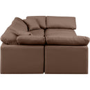  Manufacturer Color_Brown -- Indulge 105" Brown Vegan Leather Upholstered 6 pc Modular Sectional IMAGE 5