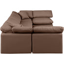  Manufacturer Color_Brown -- Indulge 140" Brown Vegan Leather Upholstered 6 pc Modular Sectional IMAGE 5