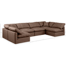  Manufacturer Color_Brown -- Indulge 140" Brown Vegan Leather Upholstered 6 pc Modular Sectional IMAGE 8