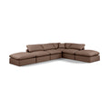  Manufacturer Color_Brown -- Indulge 140" Brown Vegan Leather Upholstered 6 pc Modular Sectional IMAGE 1