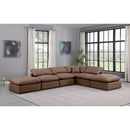  Manufacturer Color_Brown -- Indulge 140" Brown Vegan Leather Upholstered 6 pc Modular Sectional IMAGE 2