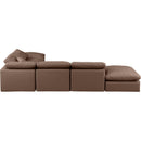 Manufacturer Color_Brown -- Indulge 140" Brown Vegan Leather Upholstered 6 pc Modular Sectional IMAGE 3