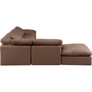  Manufacturer Color_Brown -- Indulge 140" Brown Vegan Leather Upholstered 6 pc Modular Sectional IMAGE 5