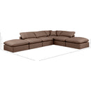  Manufacturer Color_Brown -- Indulge 140" Brown Vegan Leather Upholstered 6 pc Modular Sectional IMAGE 8