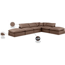  Manufacturer Color_Brown -- Indulge 140" Brown Vegan Leather Upholstered 6 pc Modular Sectional IMAGE 9