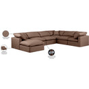  Manufacturer Color_Brown -- Indulge 140" Brown Vegan Leather Upholstered 7 pc Modular Sectional IMAGE 10
