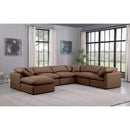  Manufacturer Color_Brown -- Indulge 140" Brown Vegan Leather Upholstered 7 pc Modular Sectional IMAGE 2