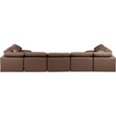  Manufacturer Color_Brown -- Indulge 175" Brown Vegan Leather Upholstered 7 pc Modular Sectional IMAGE 3
