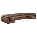  Manufacturer Color_Brown -- Indulge 175" Brown Vegan Leather Upholstered 7 pc Modular Sectional IMAGE 8