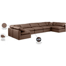  Manufacturer Color_Brown -- Indulge 175" Brown Vegan Leather Upholstered 7 pc Modular Sectional IMAGE 9