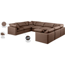  Manufacturer Color_Brown -- Indulge 140" Brown Vegan Leather Upholstered 8 pc Modular Sectional IMAGE 10