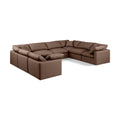  Manufacturer Color_Brown -- Indulge 140" Brown Vegan Leather Upholstered 8 pc Modular Sectional IMAGE 1