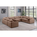 Manufacturer Color_Brown -- Indulge 140" Brown Vegan Leather Upholstered 8 pc Modular Sectional IMAGE 2