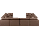  Manufacturer Color_Brown -- Indulge 140" Brown Vegan Leather Upholstered 8 pc Modular Sectional IMAGE 3