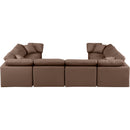 Meridian Indulge Brown Vegan Leather Modular Sectional IMAGE 3