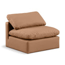  Manufacturer Color_Cognac -- Indulge Cognac Vegan Leather Upholstered Modular Armless Chair IMAGE 1