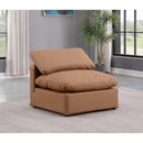  Manufacturer Color_Cognac -- Indulge Cognac Vegan Leather Upholstered Modular Armless Chair IMAGE 2