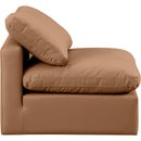  Manufacturer Color_Cognac -- Indulge Cognac Vegan Leather Upholstered Modular Armless Chair IMAGE 5