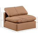 Meridian Indulge Cognac Vegan Leather Armless Chair IMAGE 8