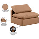  Manufacturer Color_Cognac -- Indulge Cognac Vegan Leather Upholstered Modular Armless Chair IMAGE 9