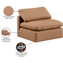 Meridian Indulge Cognac Vegan Leather Armless Chair IMAGE 9