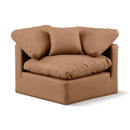  Manufacturer Color_Cognac -- Indulge Cognac Vegan Leather Upholstered Modular Corner Chair IMAGE 1