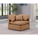  Manufacturer Color_Cognac -- Indulge Cognac Vegan Leather Upholstered Modular Corner Chair IMAGE 2