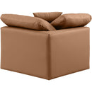 Meridian Indulge Cognac Vegan Leather Corner Chair IMAGE 3