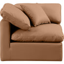  Manufacturer Color_Cognac -- Indulge Cognac Vegan Leather Upholstered Modular Corner Chair IMAGE 4