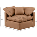 Meridian Indulge Cognac Vegan Leather Corner Chair IMAGE 8