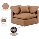 Meridian Indulge Cognac Vegan Leather Corner Chair IMAGE 9