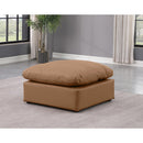  Manufacturer Color_Cognac -- Indulge Cognac Vegan Leather Upholstered Modular Ottoman IMAGE 2