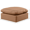 Meridian Indulge Cognac Vegan Leather Ottoman IMAGE 4
